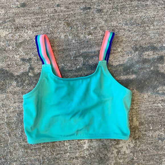 Crewcuts Girls Aqua Ruffle Bikini Swimsuit Set 8 - Picture 2 of 11